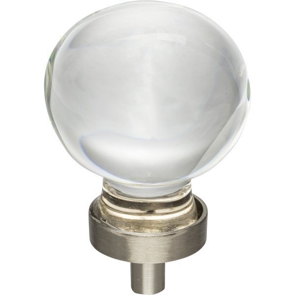 Jeffrey Alexander 1-3/8" Diameter Satin Nickel Sphere Glass Harlow Cabinet Knob G130L-SN